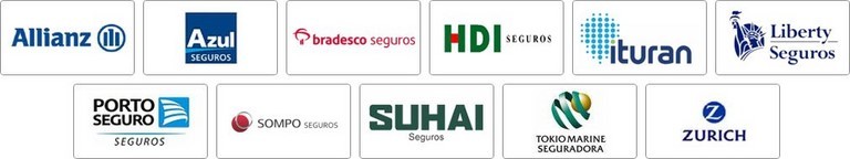 Allianz Seguros, Azul Seguros, Bradesco Seguros, HDI Seguros, Ituran, Liberty Seguros, Porto Seguro Seguros, Sompo Seguros, Suhai Seguradora, Tokio Marine Seguradora, Zurich Seguros 